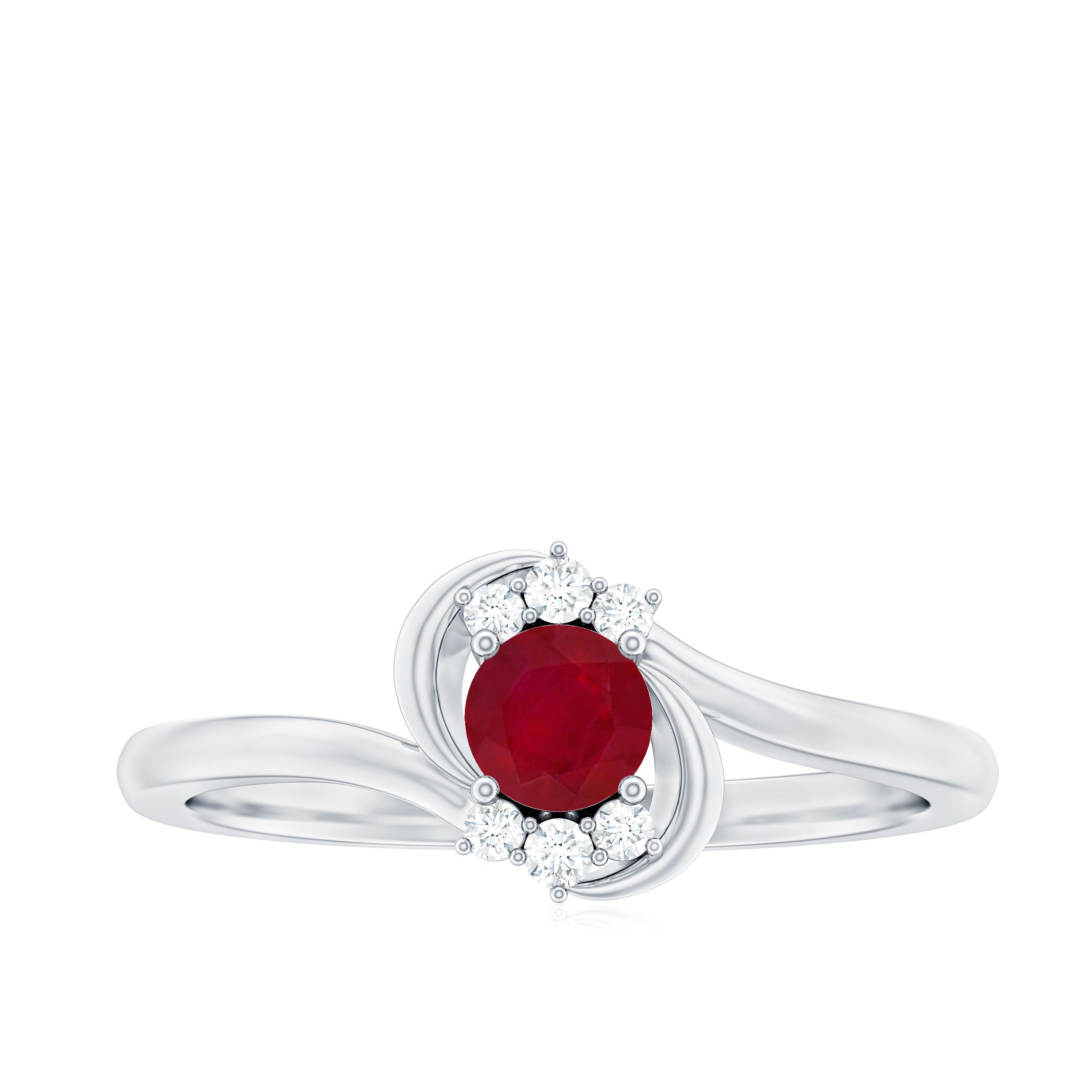 Ruby Promise Ring – Genuine AAA Quality Ruby And Diamond Bypass Design