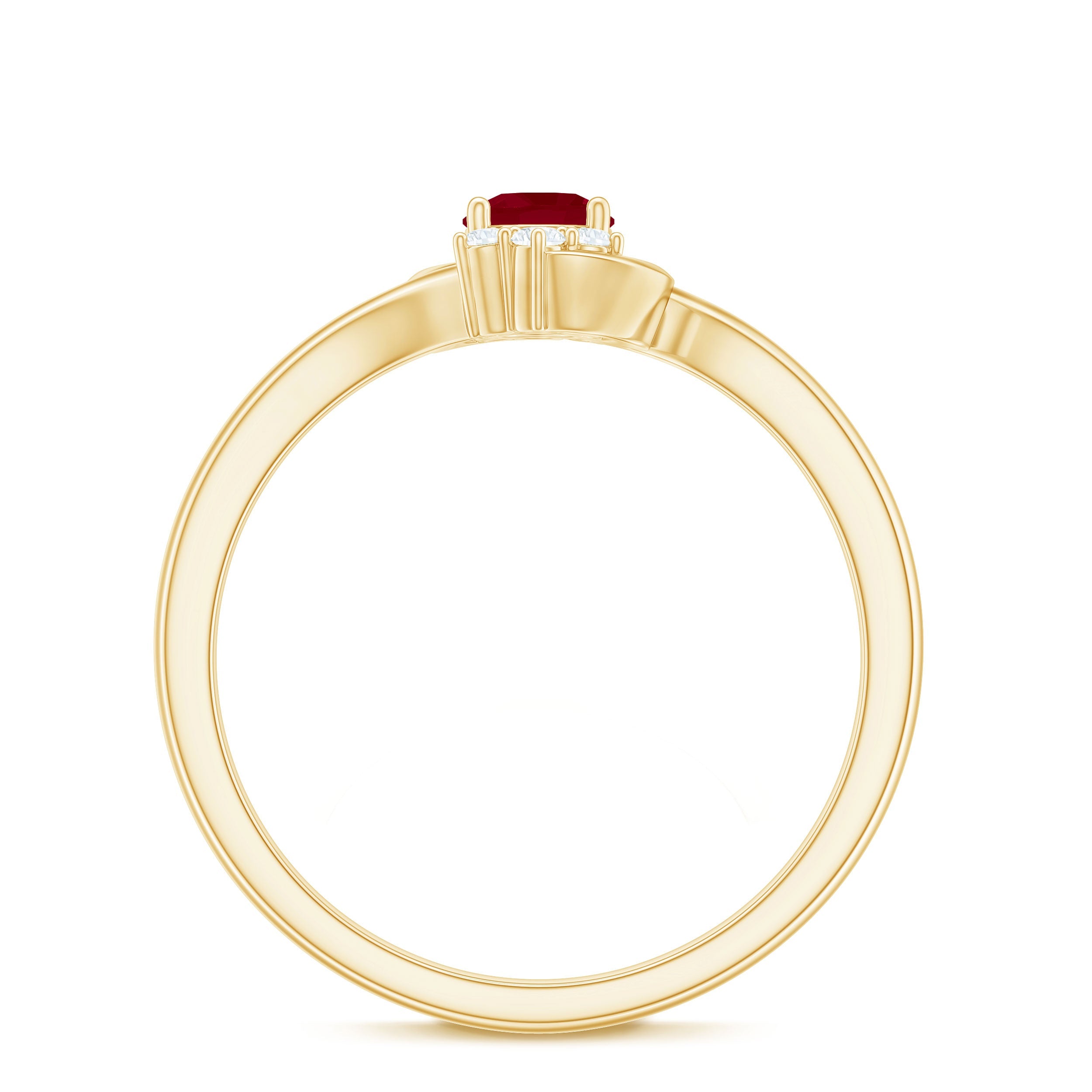 Ruby Promise Ring – Genuine AAA Quality Ruby And Diamond Bypass Design