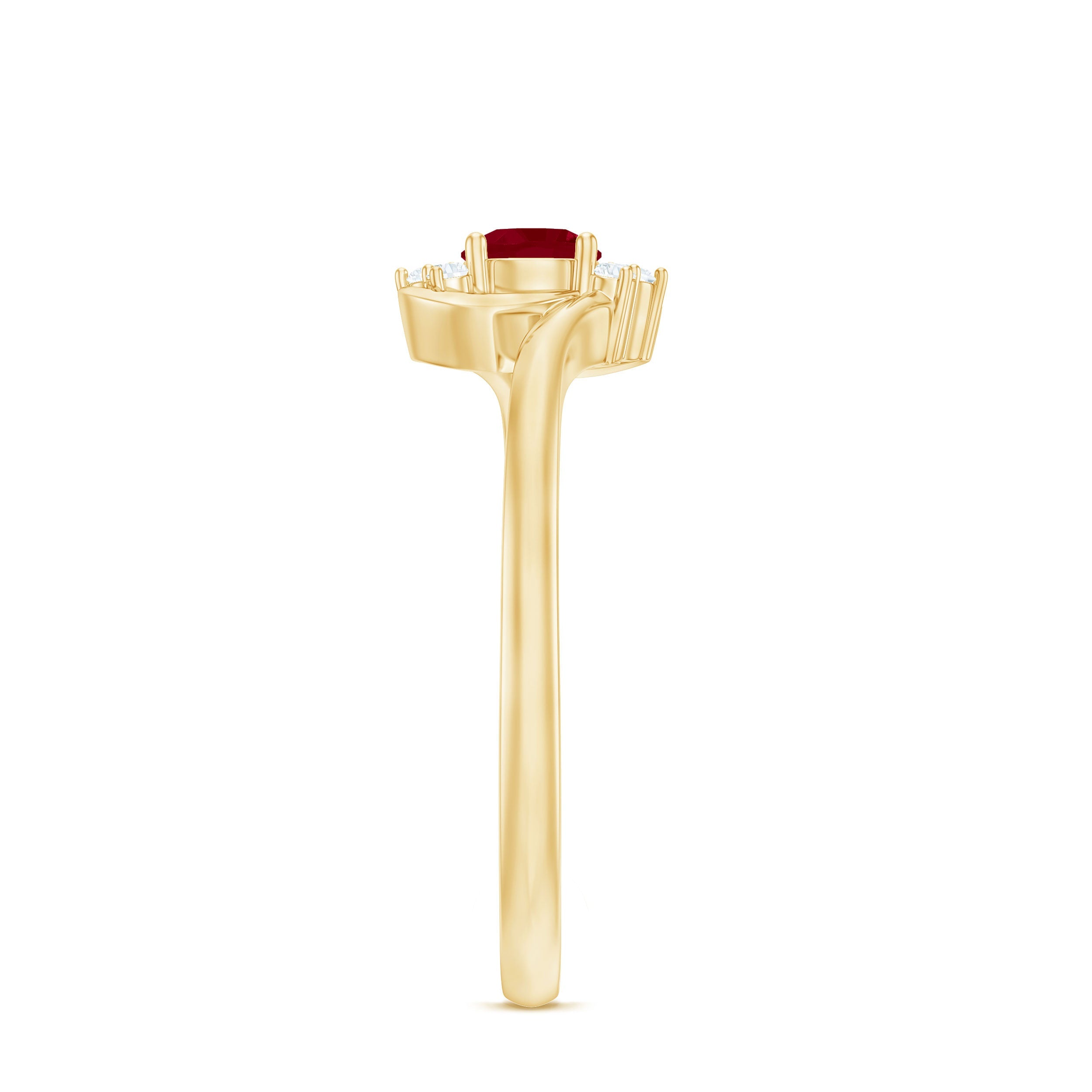 Ruby Promise Ring – Genuine AAA Quality Ruby And Diamond Bypass Design