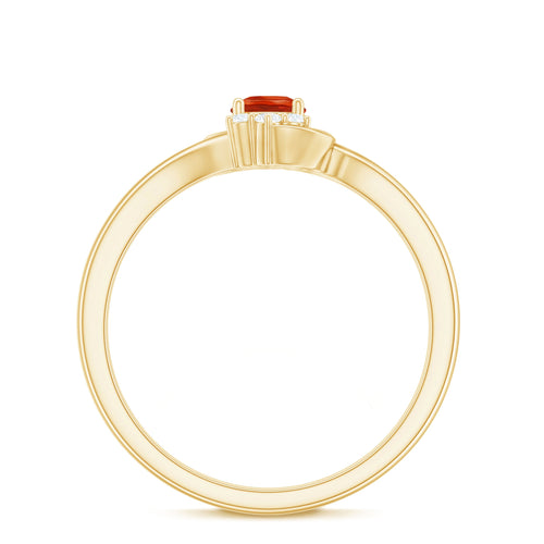 0.4 Carat Fire Opal and Diamond Bypass Promise Ring
