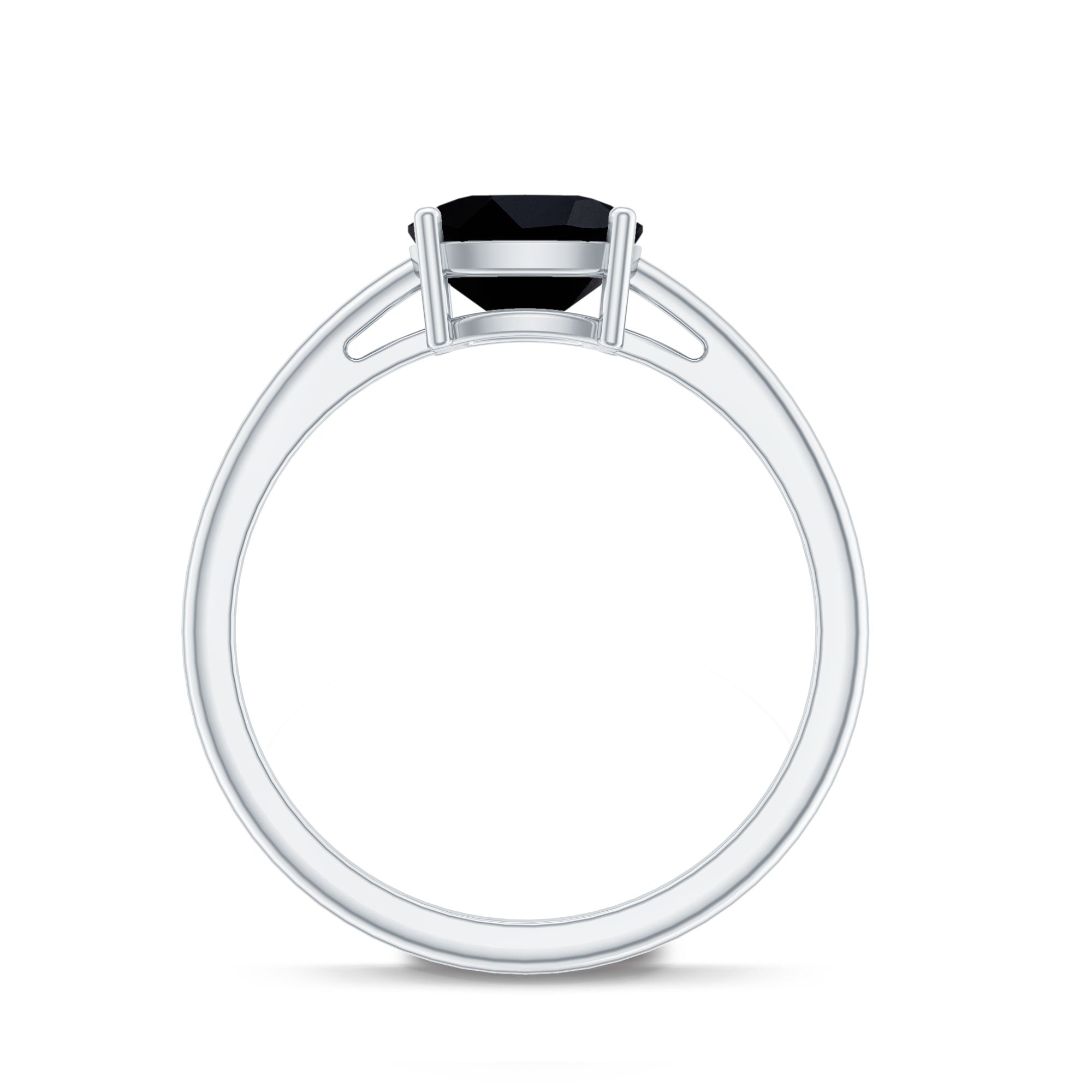 Certified Black Onyx 2 Carat Cushion Cut Engagement Ring