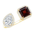 Garnet Engagement Ring – Toi Et Moi Two Stone Ring | Yellow Gold Plated Silver