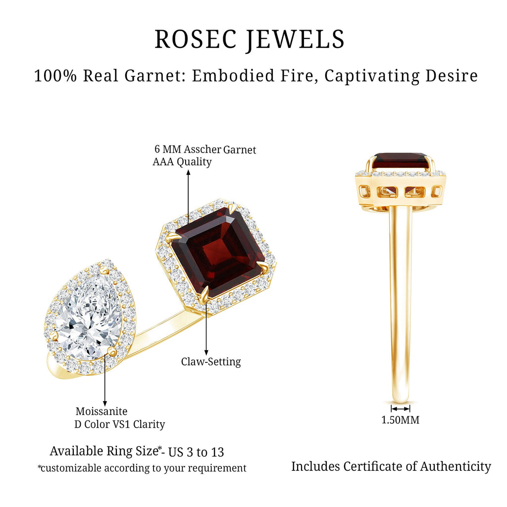 Garnet Engagement Ring – Toi Et Moi Two Stone Ring | Yellow Gold Plated Silver