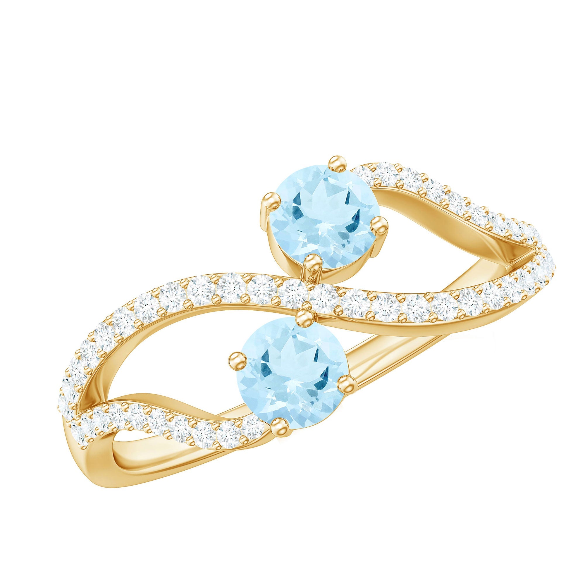 Aquamarine Promise Ring – Two Stone Diamond Infinity Design | Lasting Love Jewelry