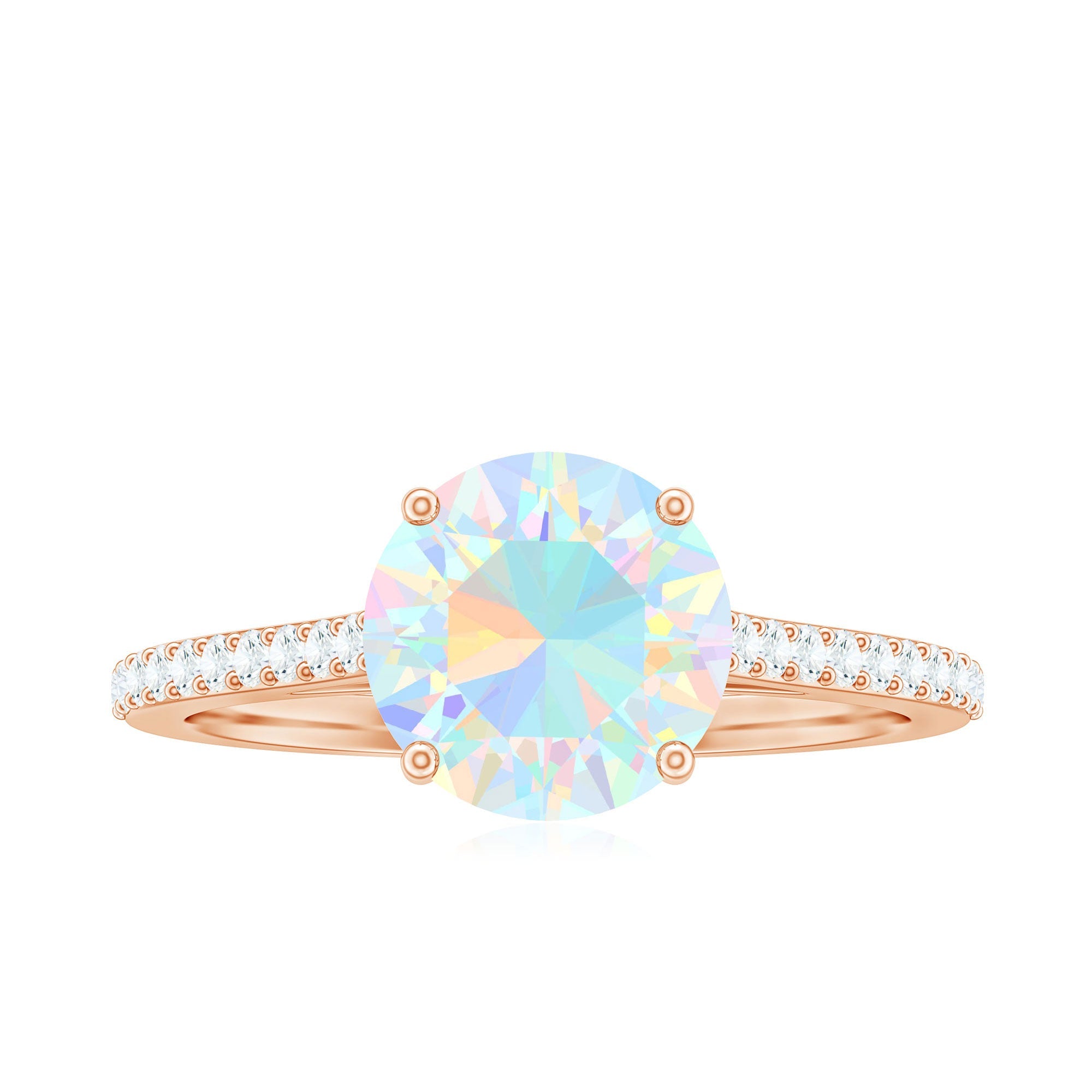 2 Carat Ethiopian Opal Diamond Engagement Ring with Certificate
