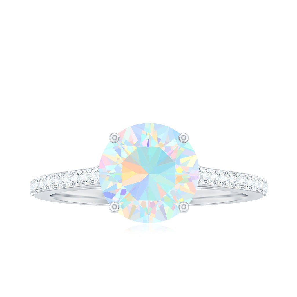 2 Carat Ethiopian Opal Diamond Engagement Ring with Certificate