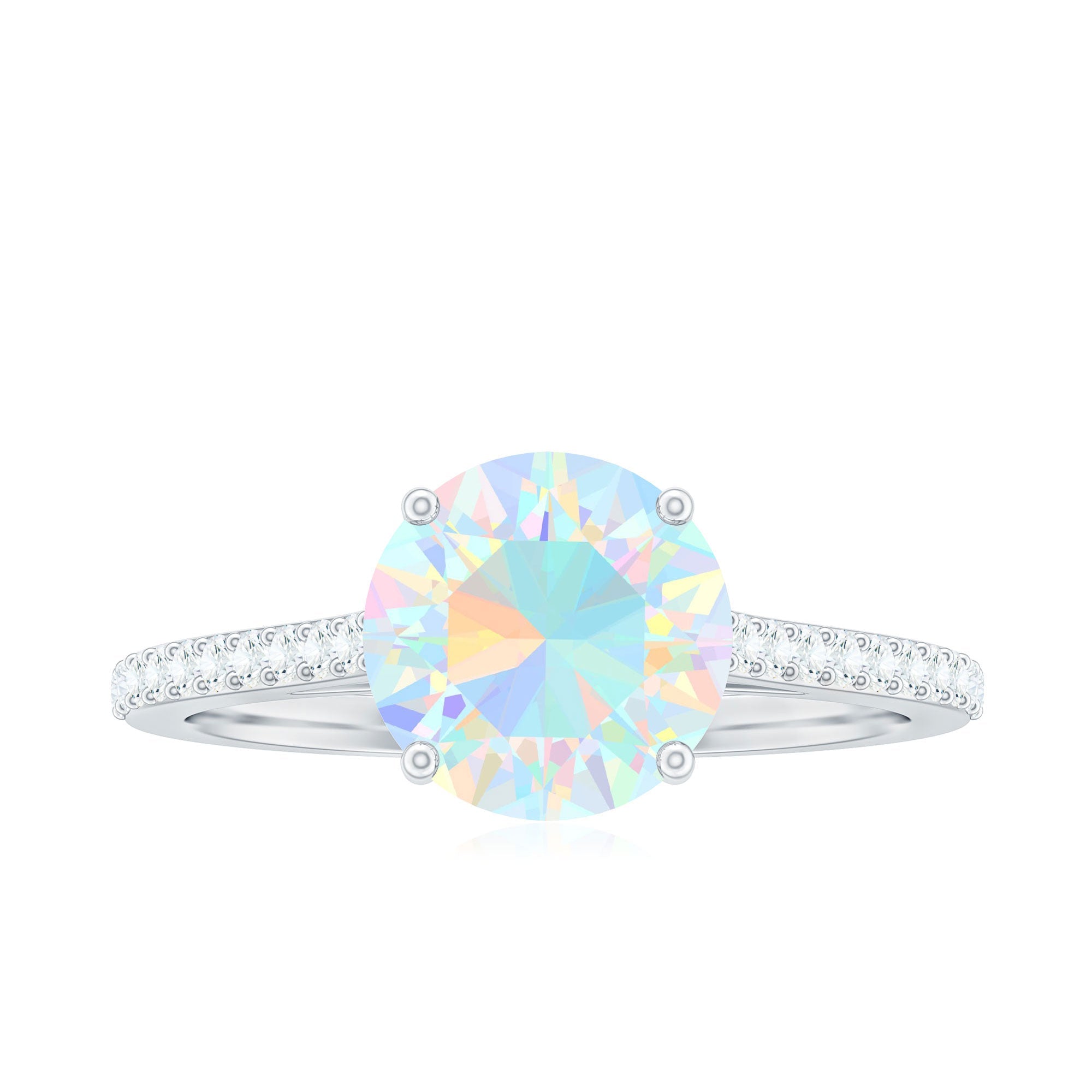 2 Carat Ethiopian Opal Diamond Engagement Ring with Certificate
