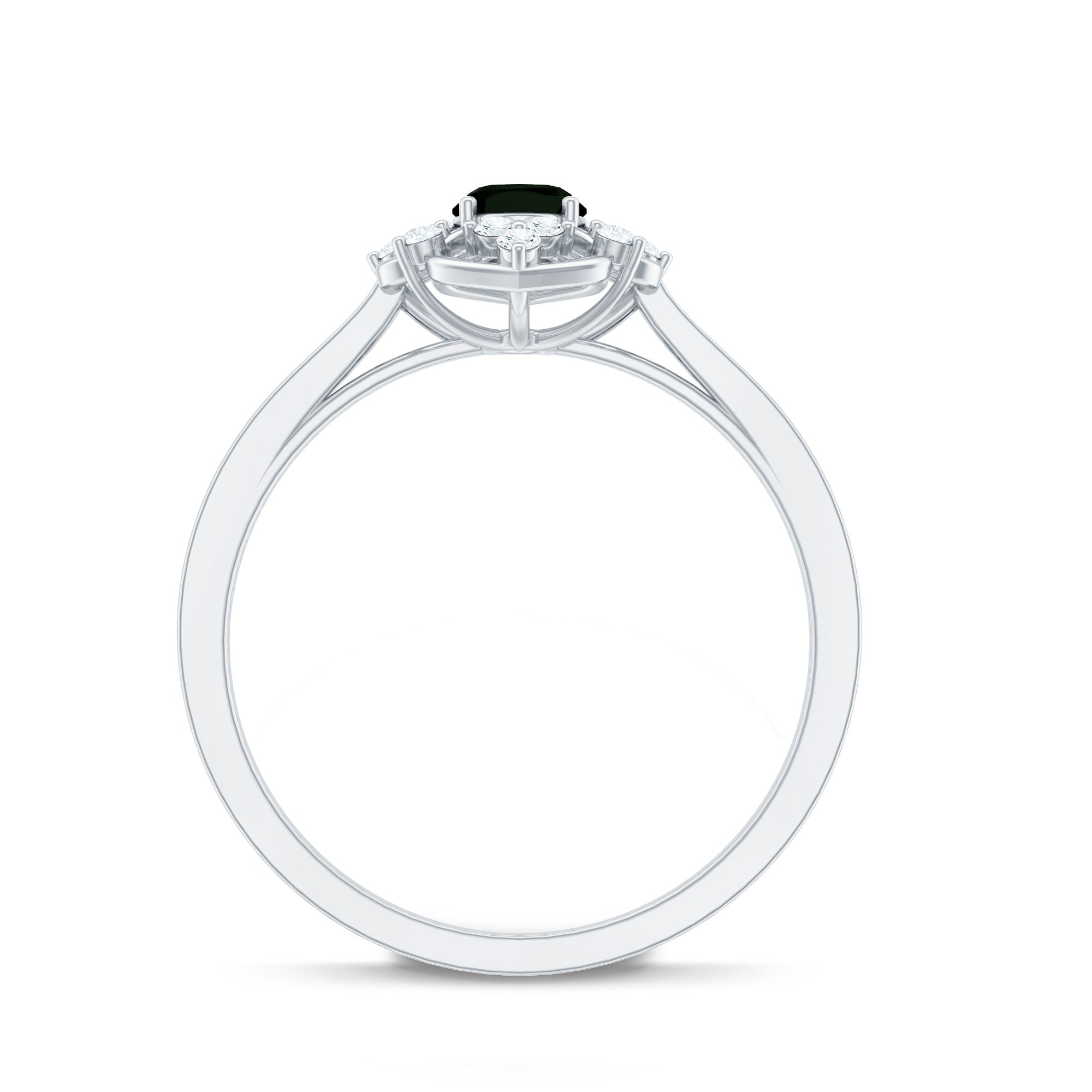 Certified 0.4 Carat Black Onyx Vintage Inspired Engagement Ring with Diamond