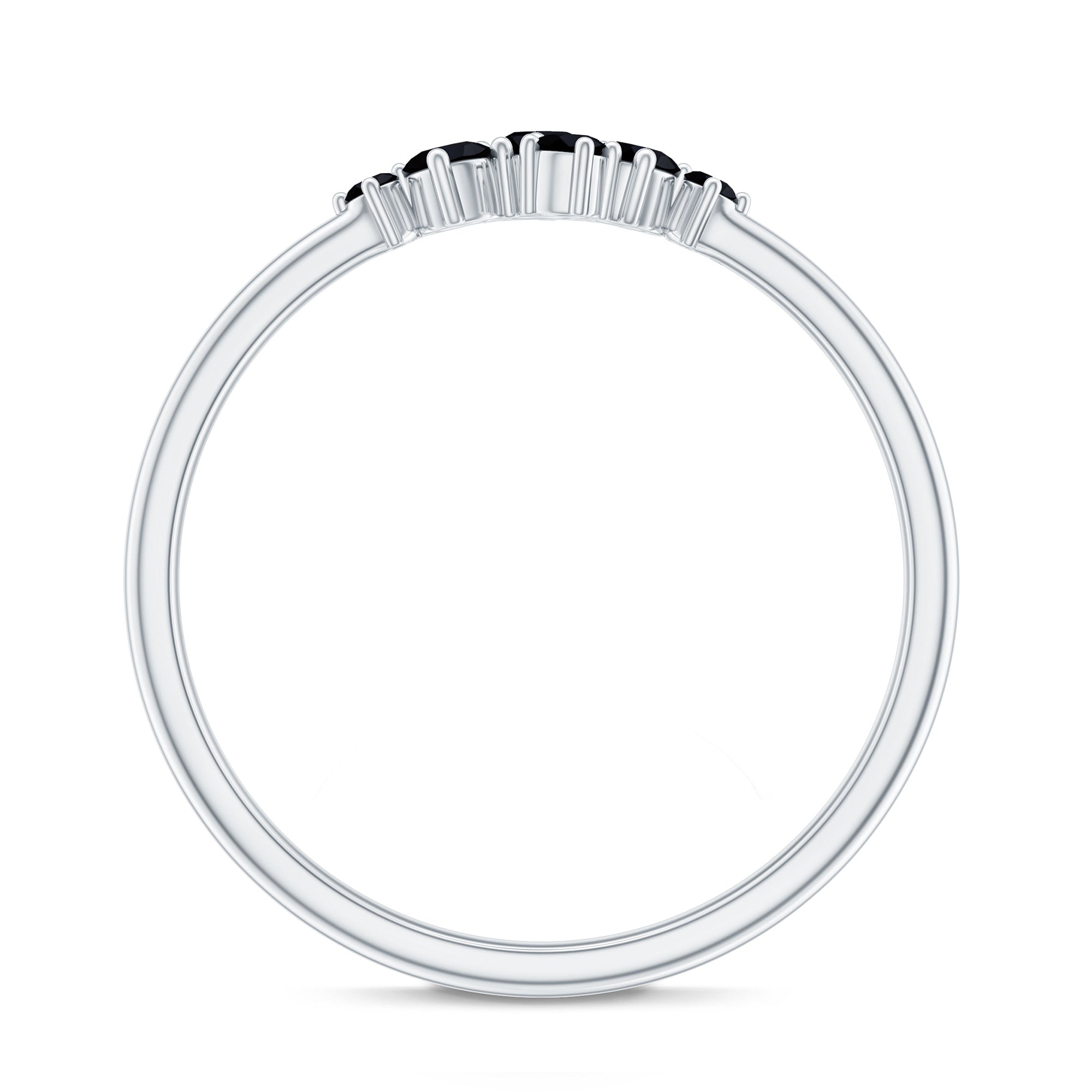 Certified Black Onyx Cluster Promise Ring for Her