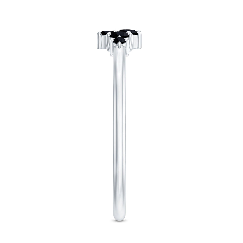 Certified Black Onyx Cluster Promise Ring for Her