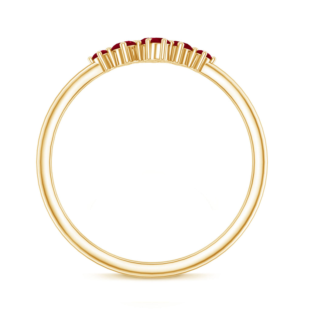 Natural Ruby Cluster Promise Ring for Women