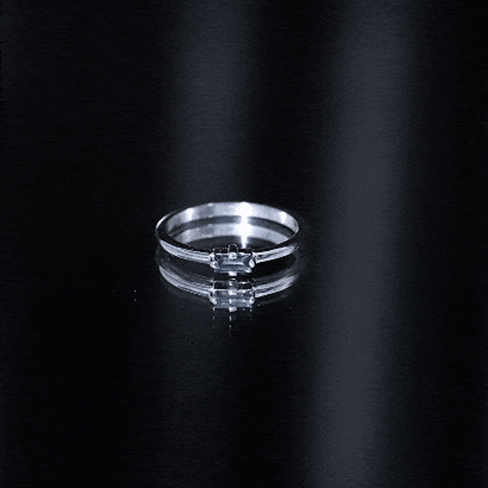 Baguette London Blue Topaz Solitaire Promise Ring