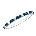 Baguette London Blue Topaz and Diamond Stackable Band Ring