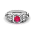 Vintage Ruby Engagement Ring – AAA Quality Diamond Accent With Milgrain Detail