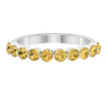 Citrine Eternity Ring – Half Eternity Band with Floating Round Yellow Stones