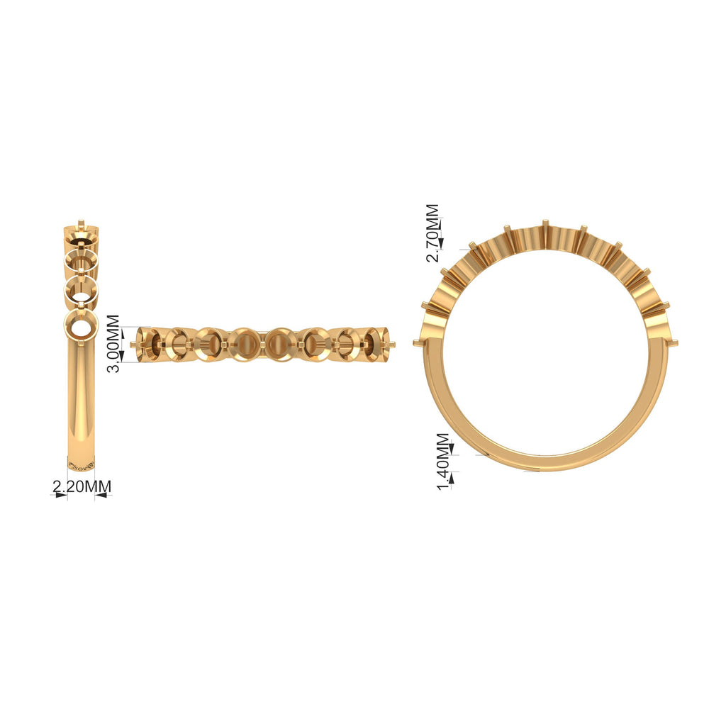 Citrine Eternity Ring – Half Eternity Band with Floating Round Yellow Stones