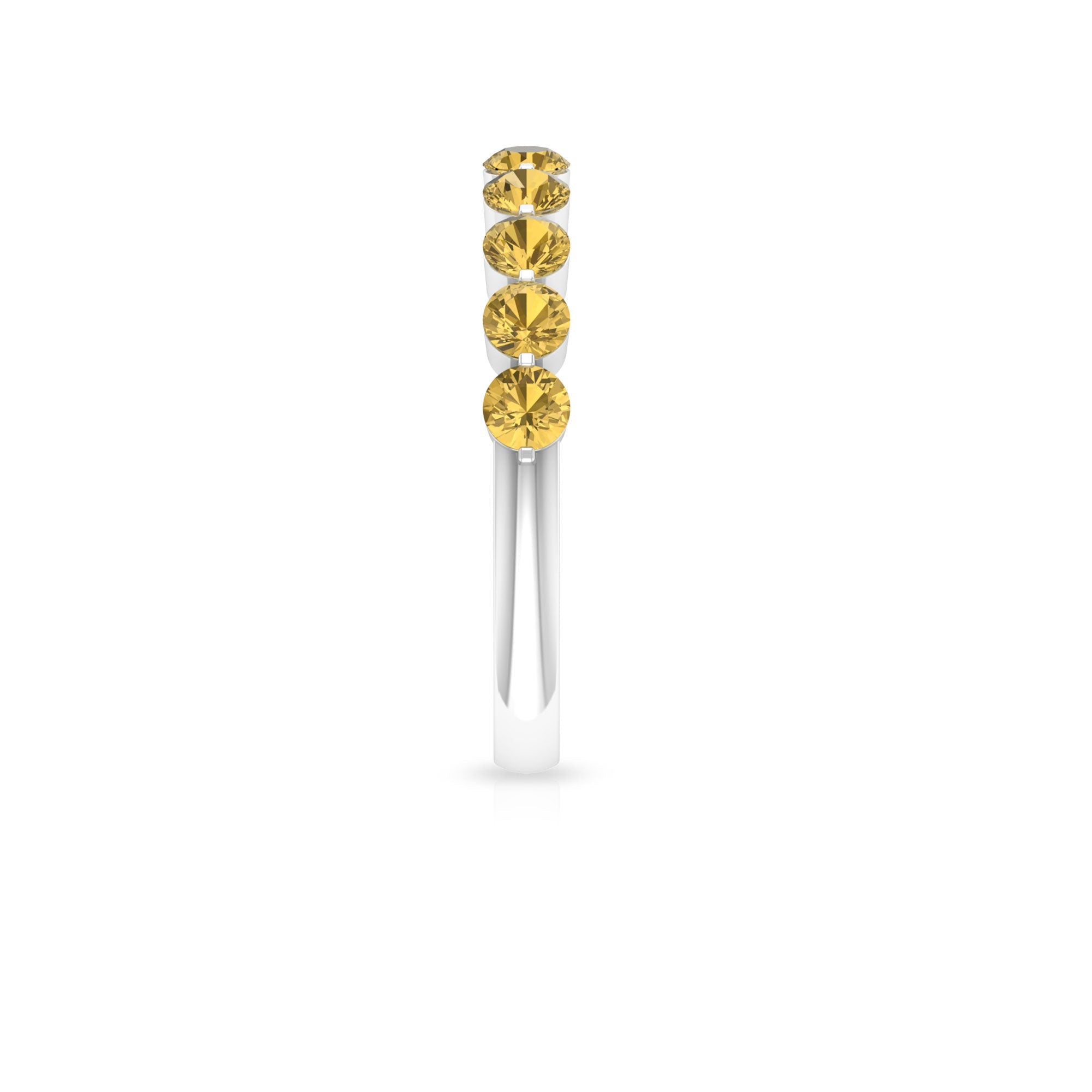 Citrine Eternity Ring – Half Eternity Band with Floating Round Yellow Stones
