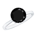 Certified 2 Carat Lab Grown Black Diamond Solitaire Engagement Ring