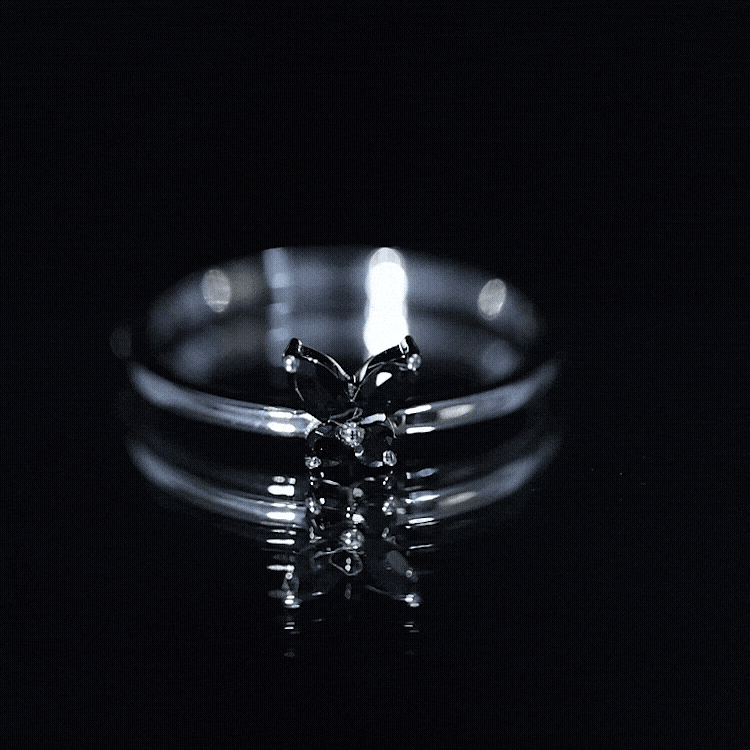 Genuine Black Onyx Butterfly Promise Ring