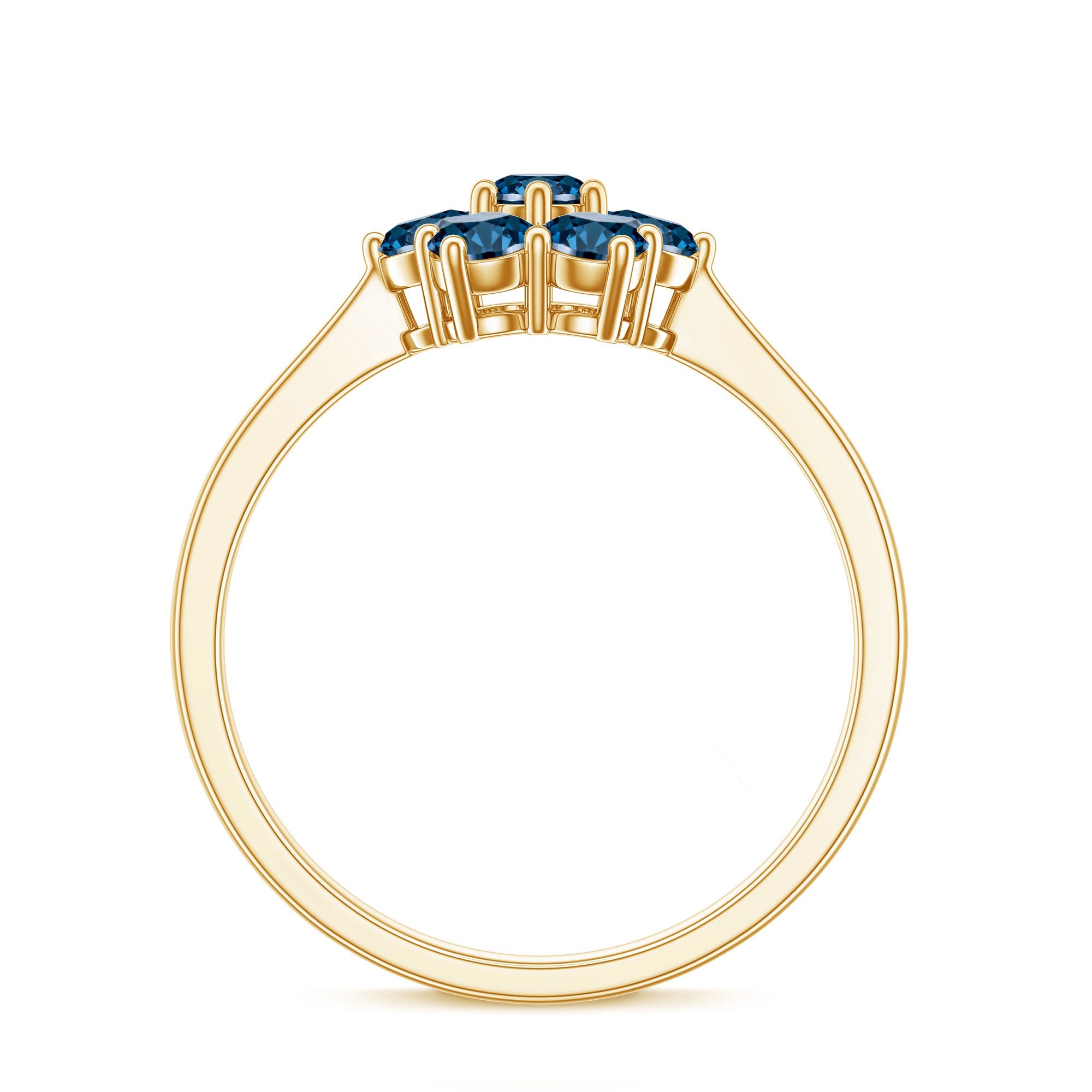 Genuine London Blue Topaz Flower Engagement Ring With Certificate