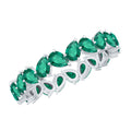 Emerald Eternity Ring – Lab Grown Pear Cut Emerald Full Eternity Band
