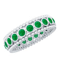 Emerald Wedding Band – Vintage Bezel Setting Ring with AAA Quality Emeralds