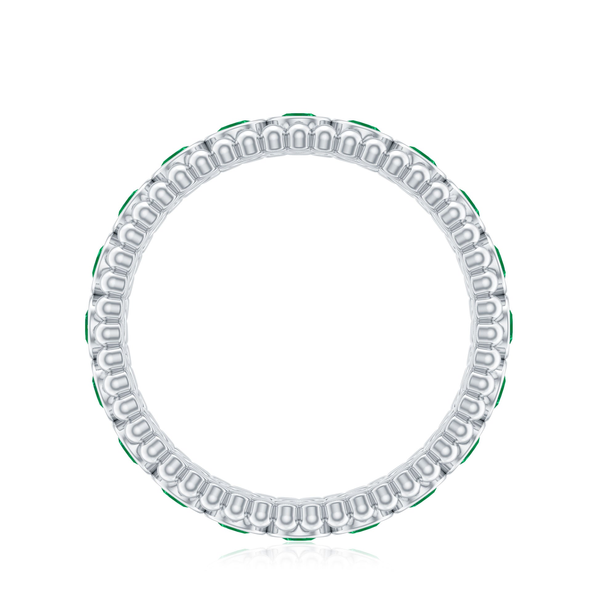 Emerald Wedding Band – Vintage Bezel Setting Ring with AAA Quality Emeralds
