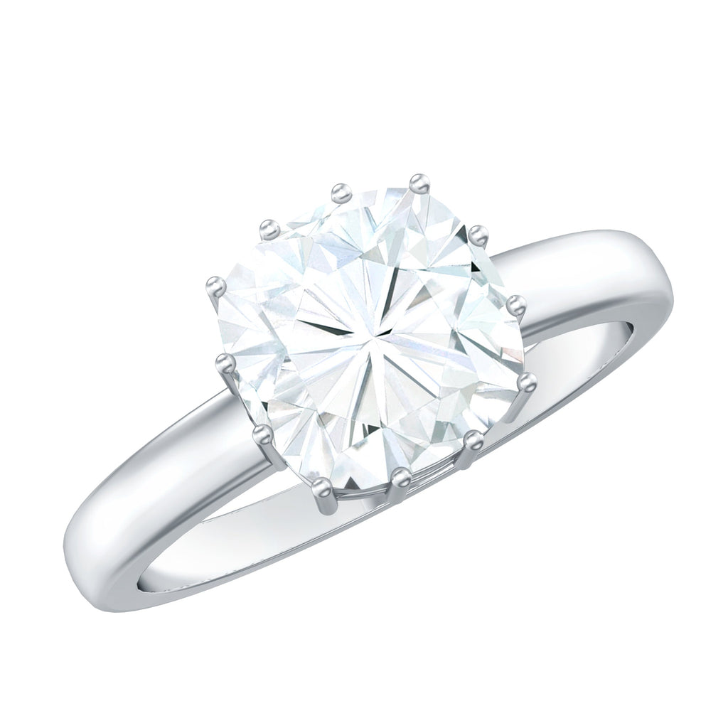 Moissanite Engagement Ring – 8 MM Cushion Cut Solitaire With Prong Setting