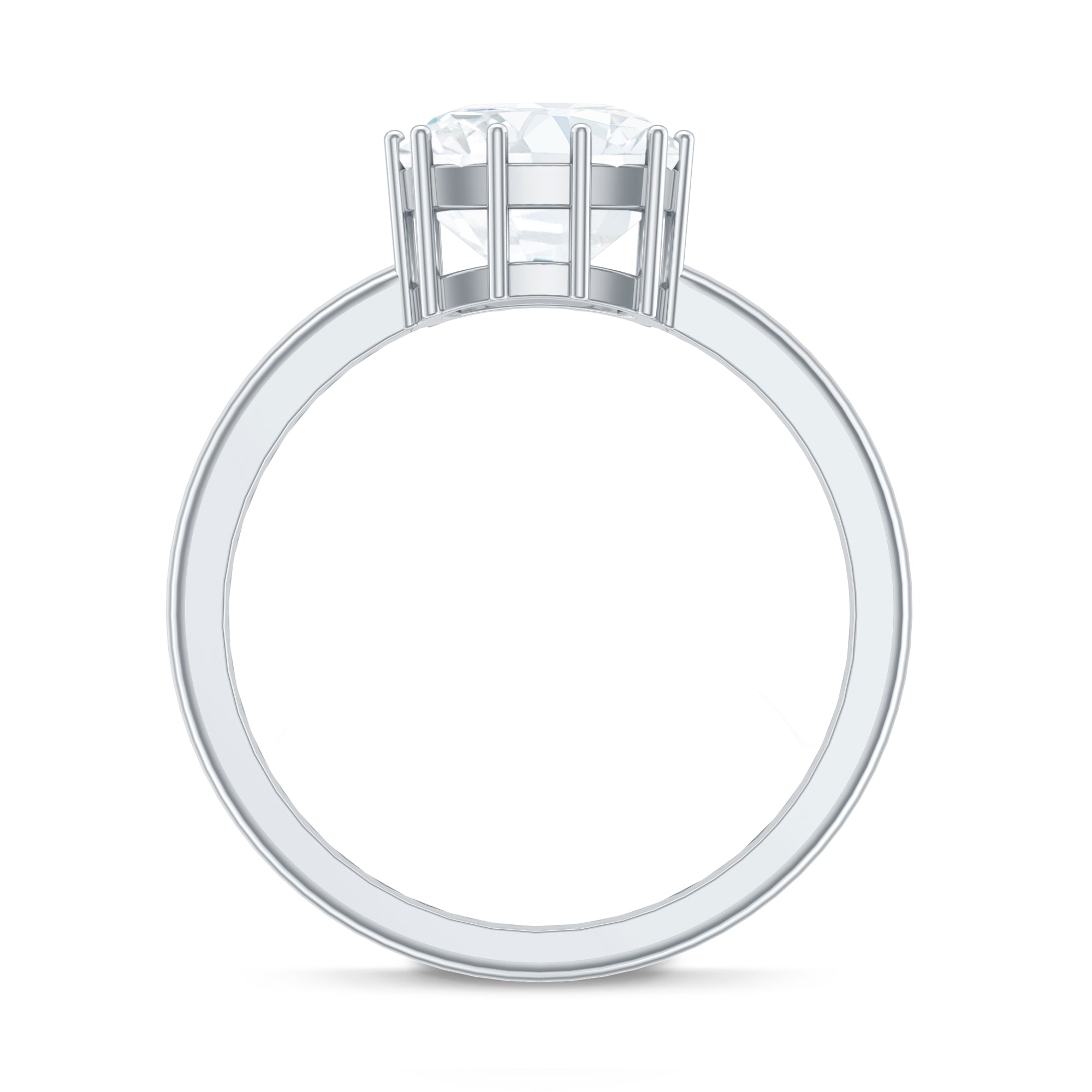 Moissanite Engagement Ring – 8 MM Cushion Cut Solitaire With Prong Setting