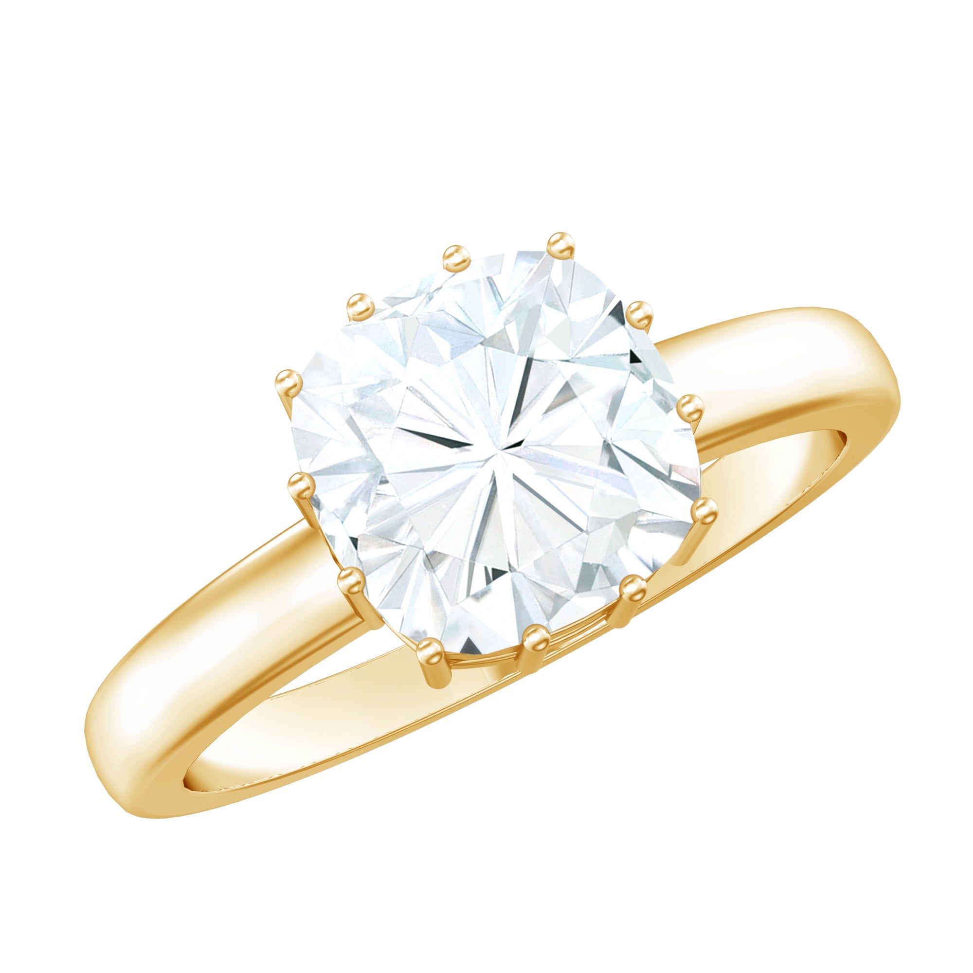 Moissanite Engagement Ring – 8 MM Cushion Cut Solitaire With Prong Setting