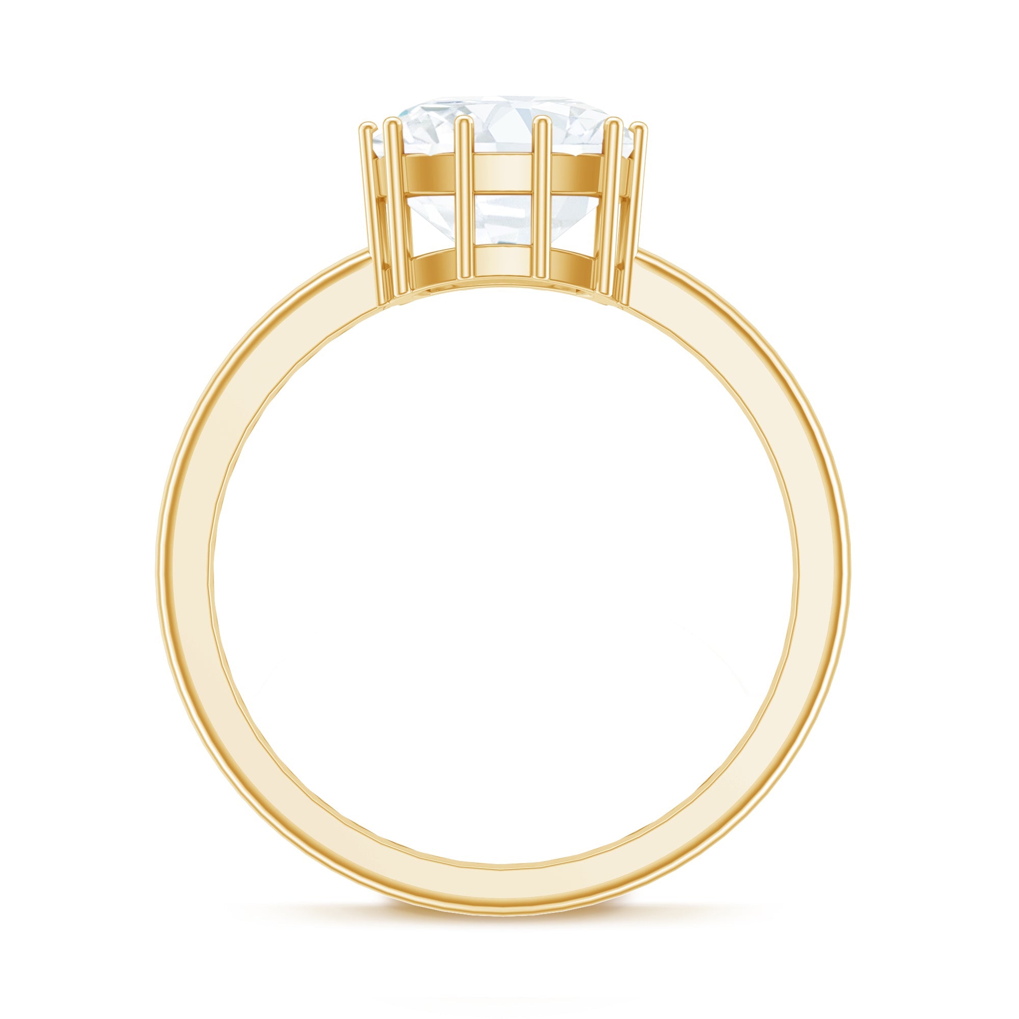 Moissanite Engagement Ring – 8 MM Cushion Cut Solitaire With Prong Setting