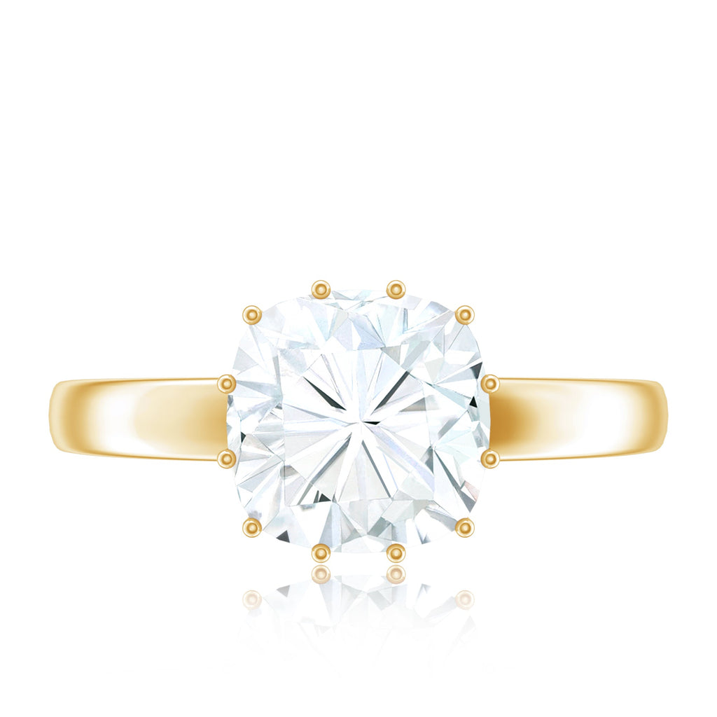 Moissanite Engagement Ring – 8 MM Cushion Cut Solitaire With Prong Setting