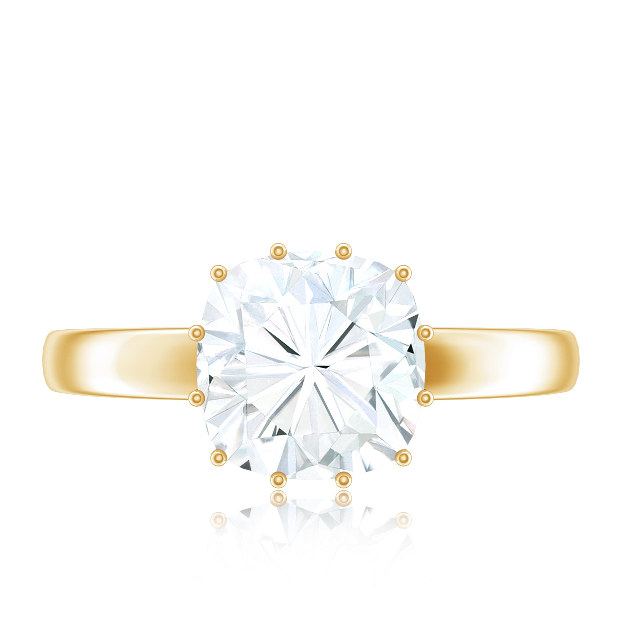 Moissanite Engagement Ring – 8 MM Cushion Cut Solitaire With Prong Setting
