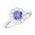 Tanzanite Engagement Ring – Floral Inspired Design With Diamond Halo Ring