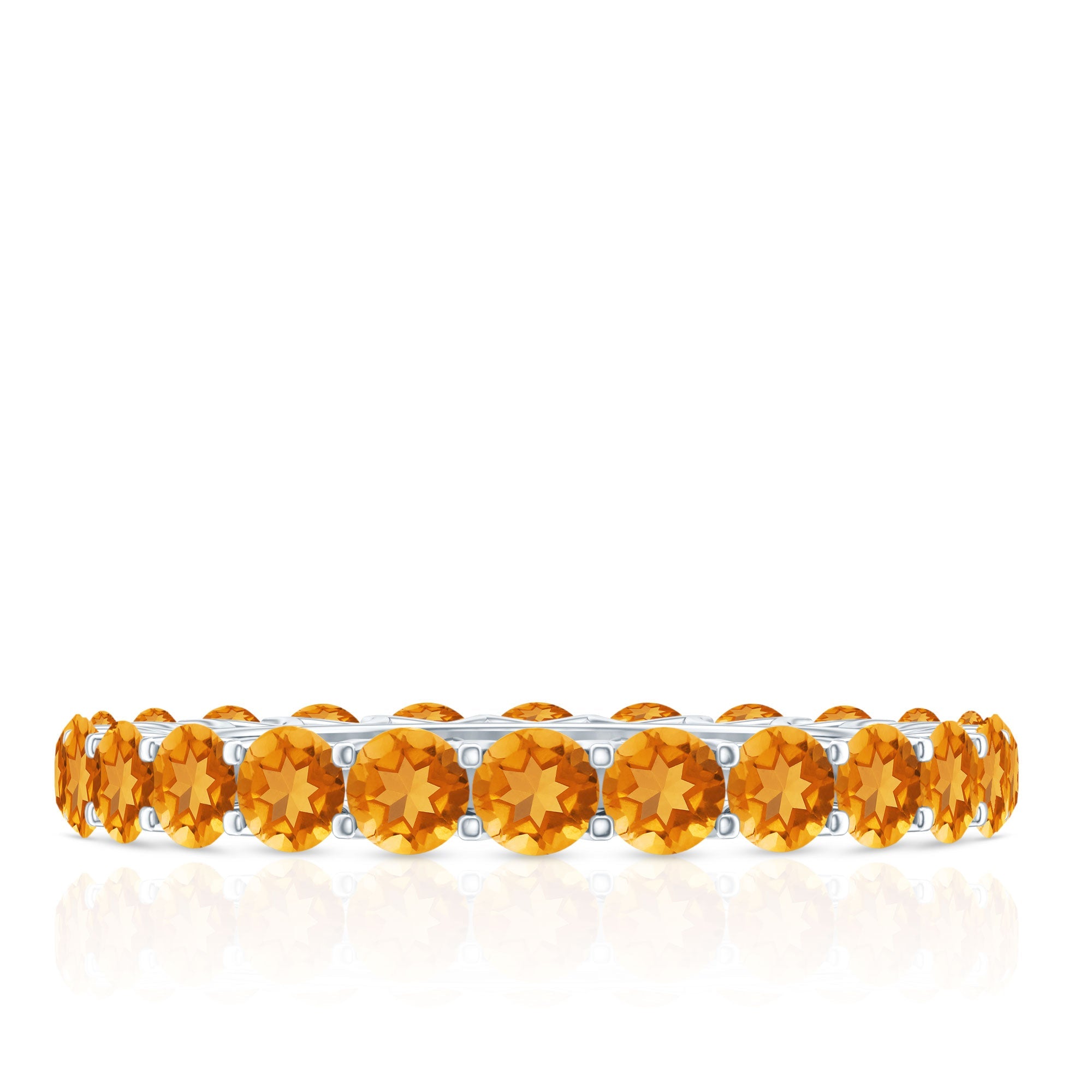 Citrine Eternity Ring – Round Cut Citrine Full Eternity Band With Shared Prong Setting