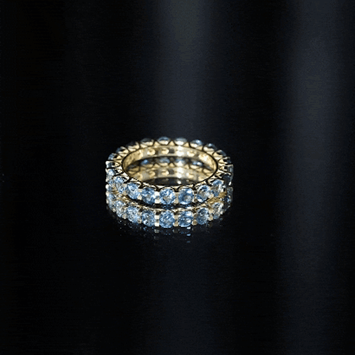 Certified London Blue Topaz Full Eternity Band Ring