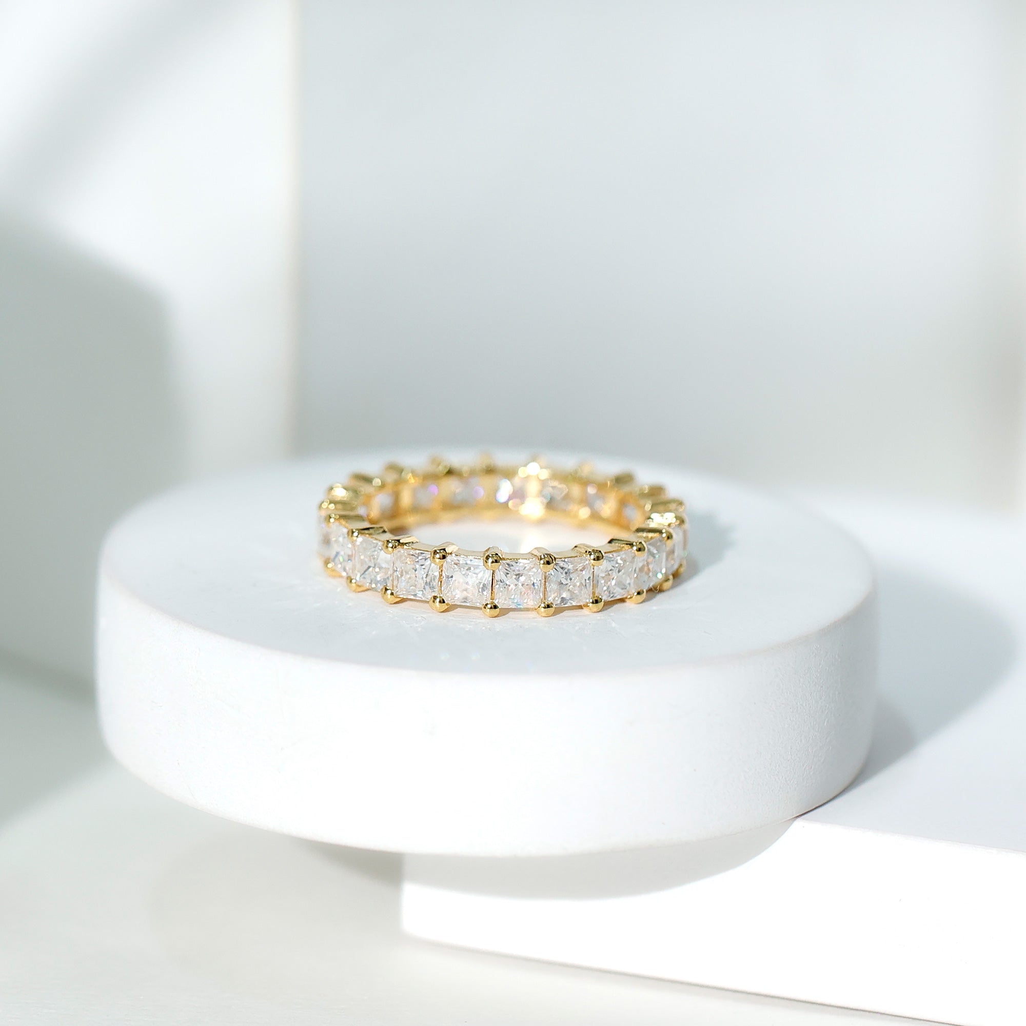 Princess Cut Certified Moissanite Full Eternity Ring