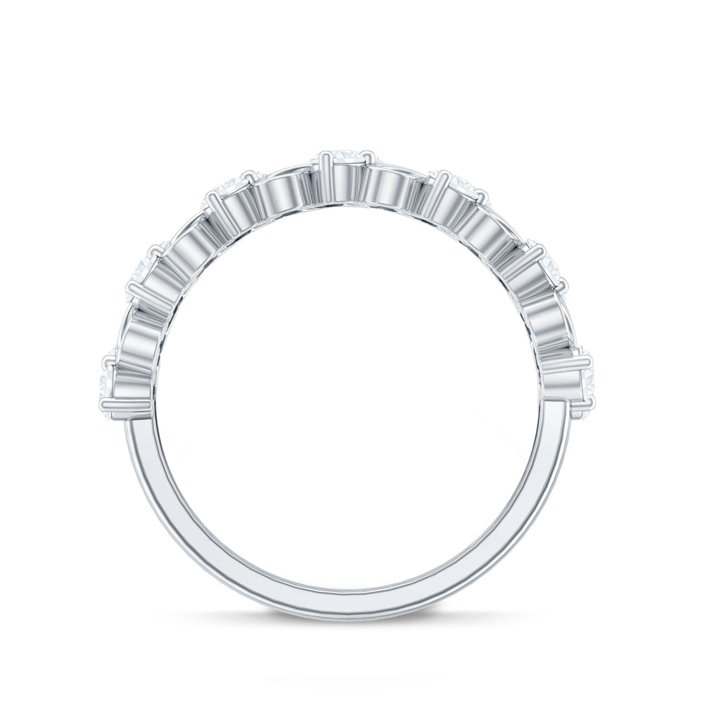 Round Moissanite Infinity Wedding Band for Women