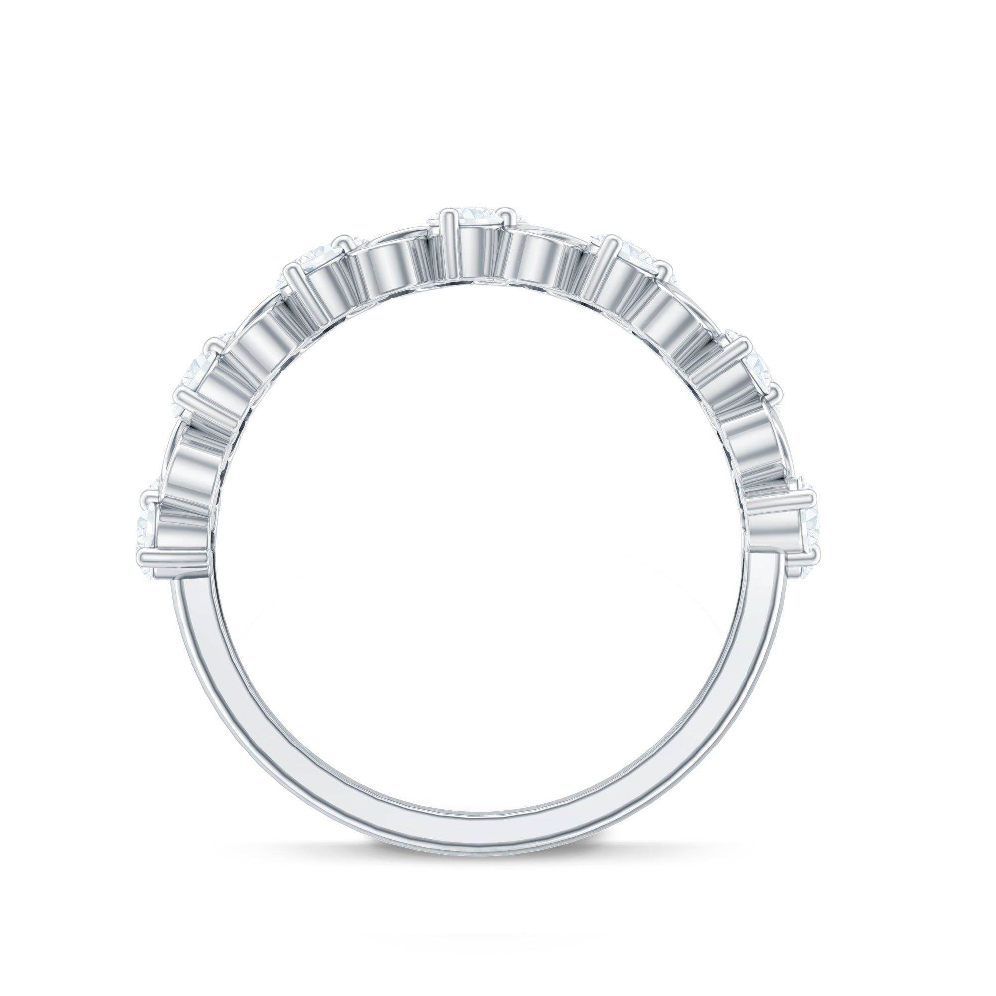 Round Moissanite Infinity Wedding Band for Women