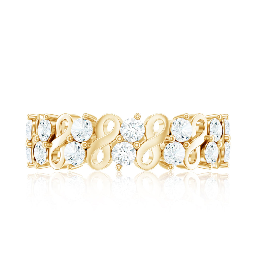 Round Moissanite Infinity Wedding Band for Women
