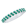 Lab Grown Emerald Ring – Half Eternity Band | Comfortable Prong Setting Jewelry