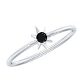 Genuine Black Spinel Sunburst Promise Ring for Women