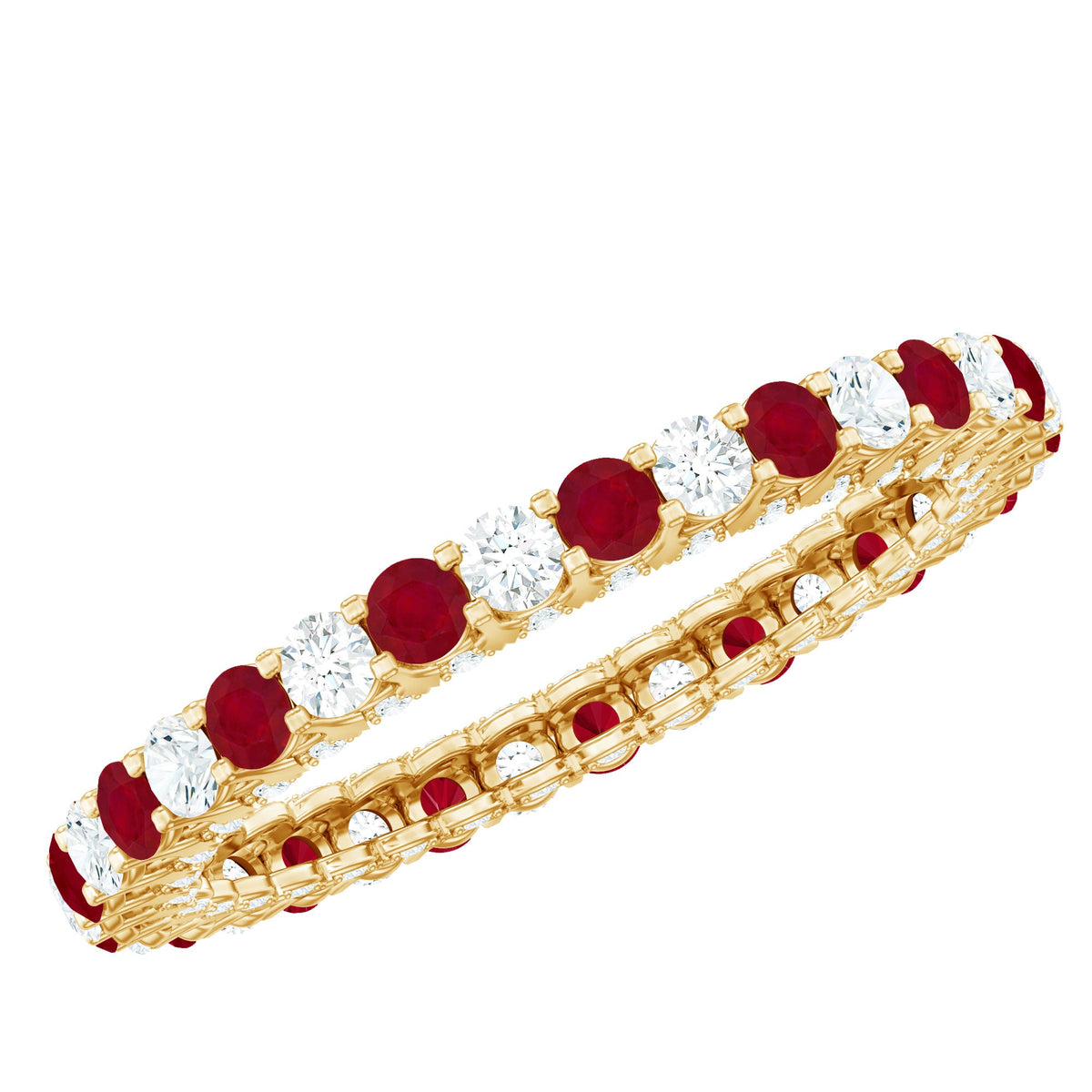 Ruby Diamond Eternity Ring – Natural AAA Grade Ruby & Sparkling Band for Women