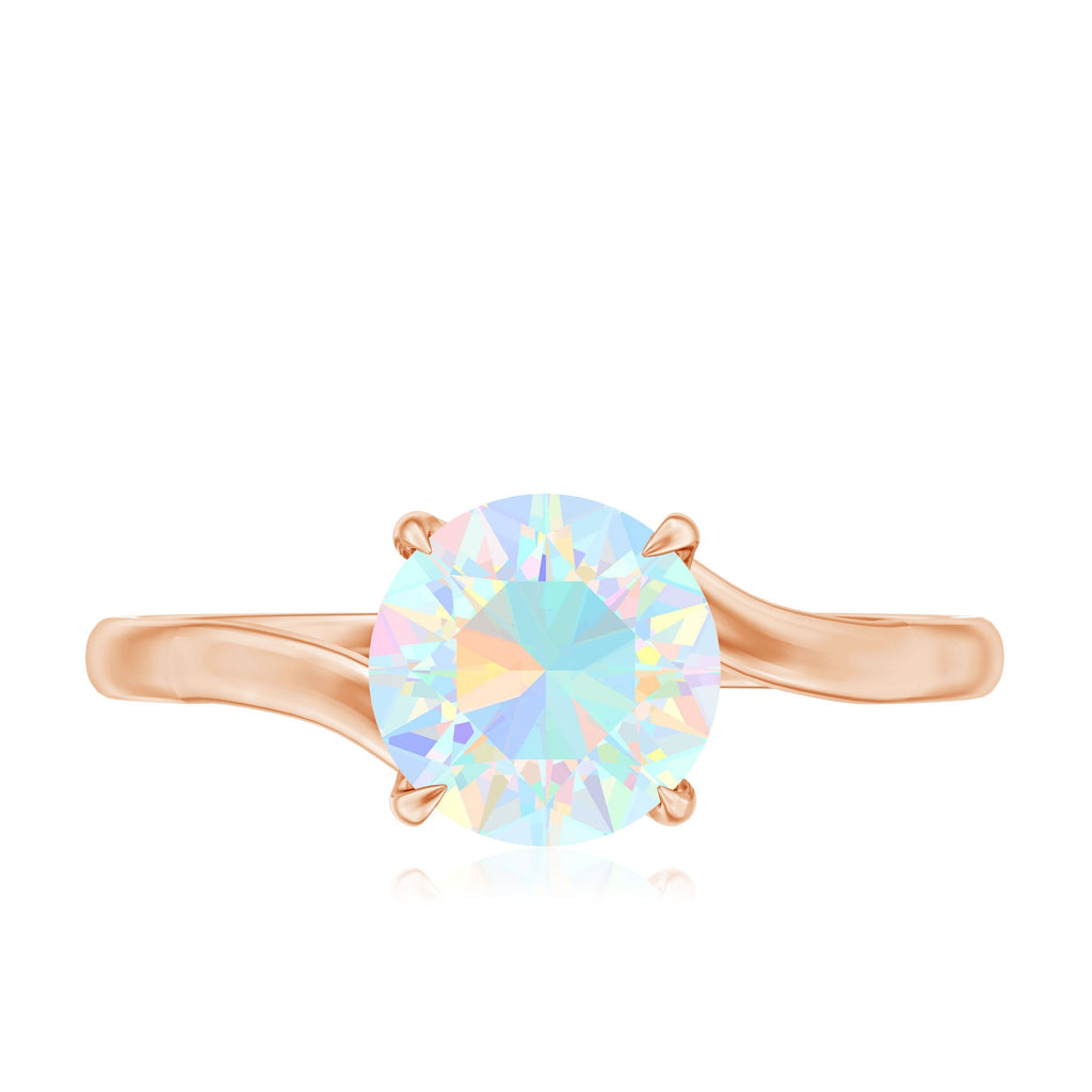 Certified Real Ethiopian Opal Solitaire Engagement Ring with Bypass Shank