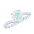 Certified Real Ethiopian Opal Solitaire Engagement Ring with Bypass Shank