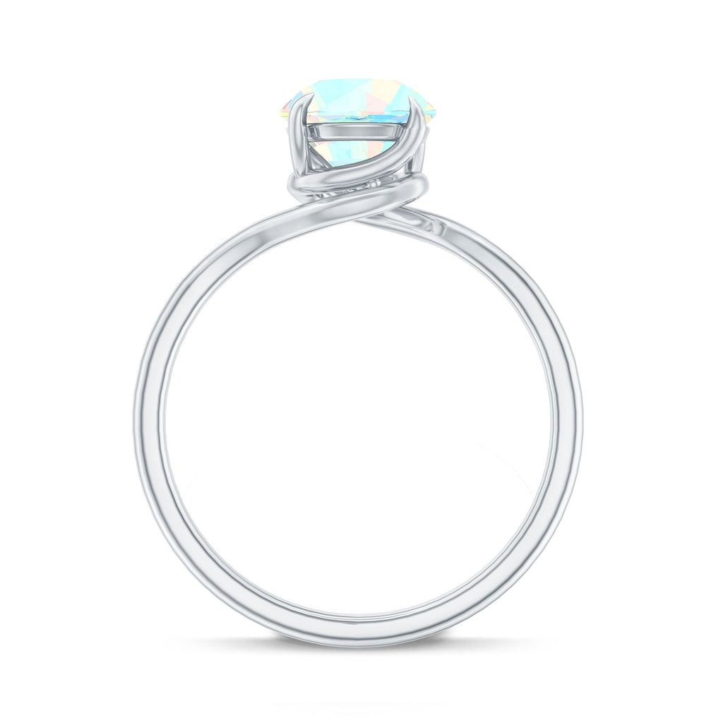 Certified Real Ethiopian Opal Solitaire Engagement Ring with Bypass Shank