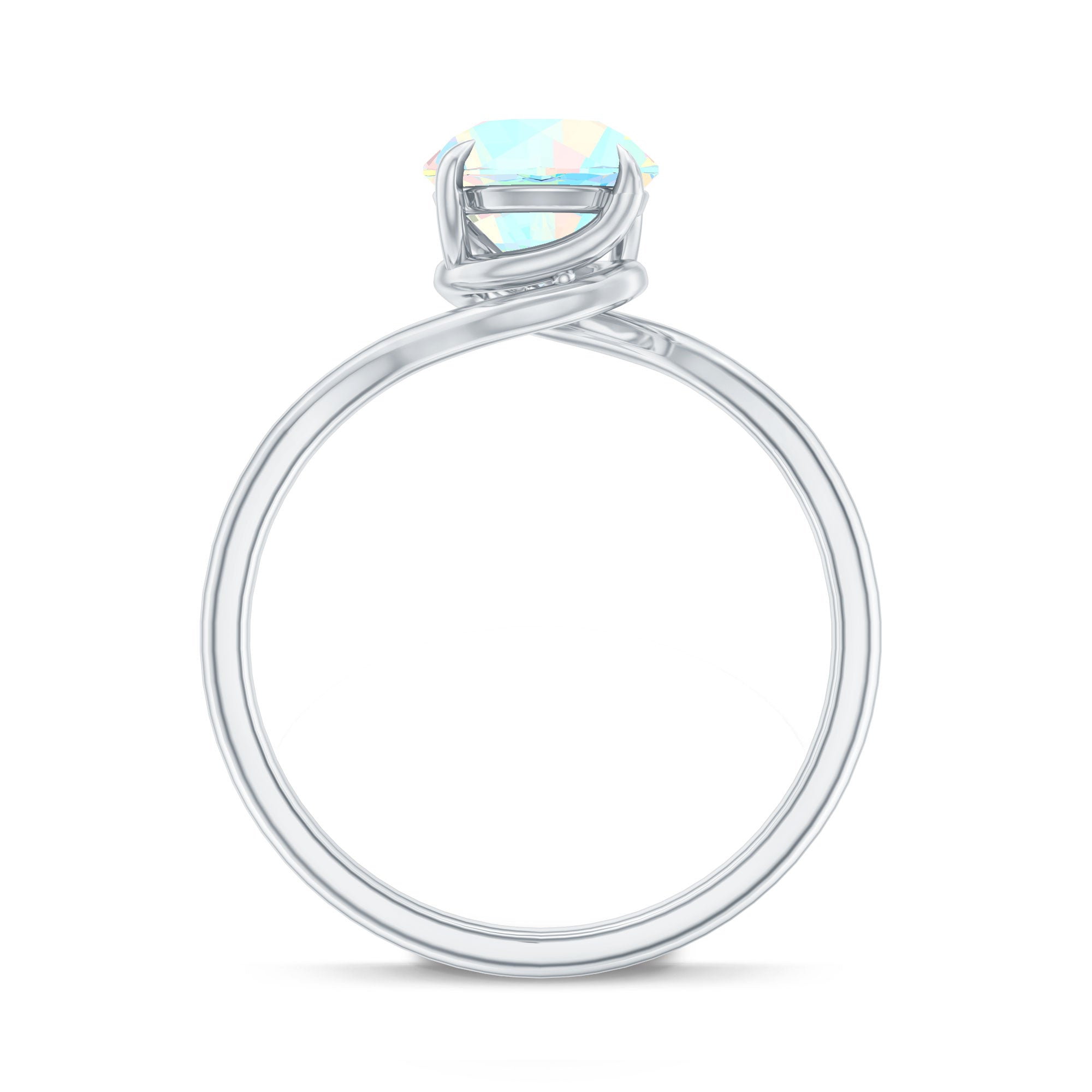 Certified Real Ethiopian Opal Solitaire Engagement Ring with Bypass Shank