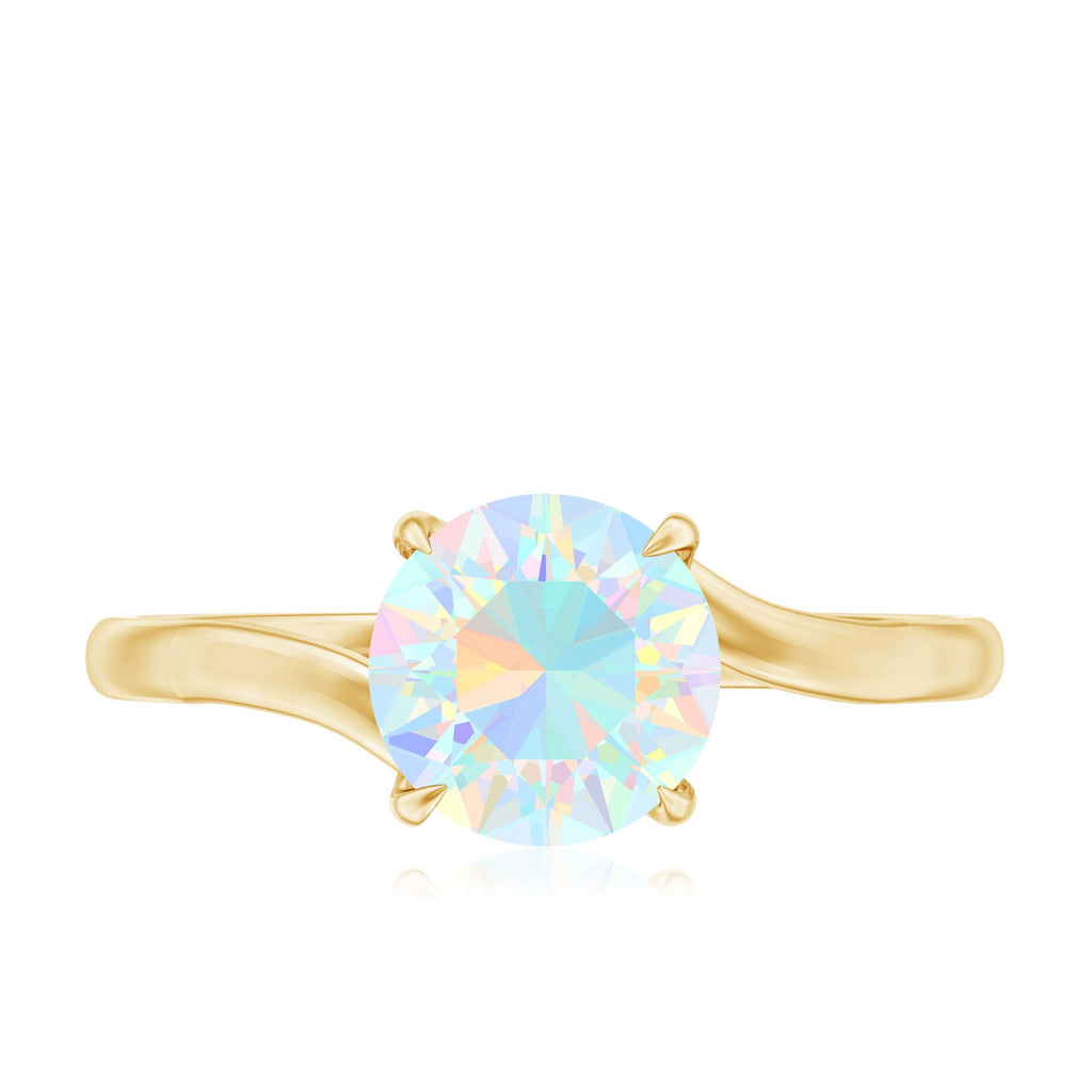 Certified Real Ethiopian Opal Solitaire Engagement Ring with Bypass Shank