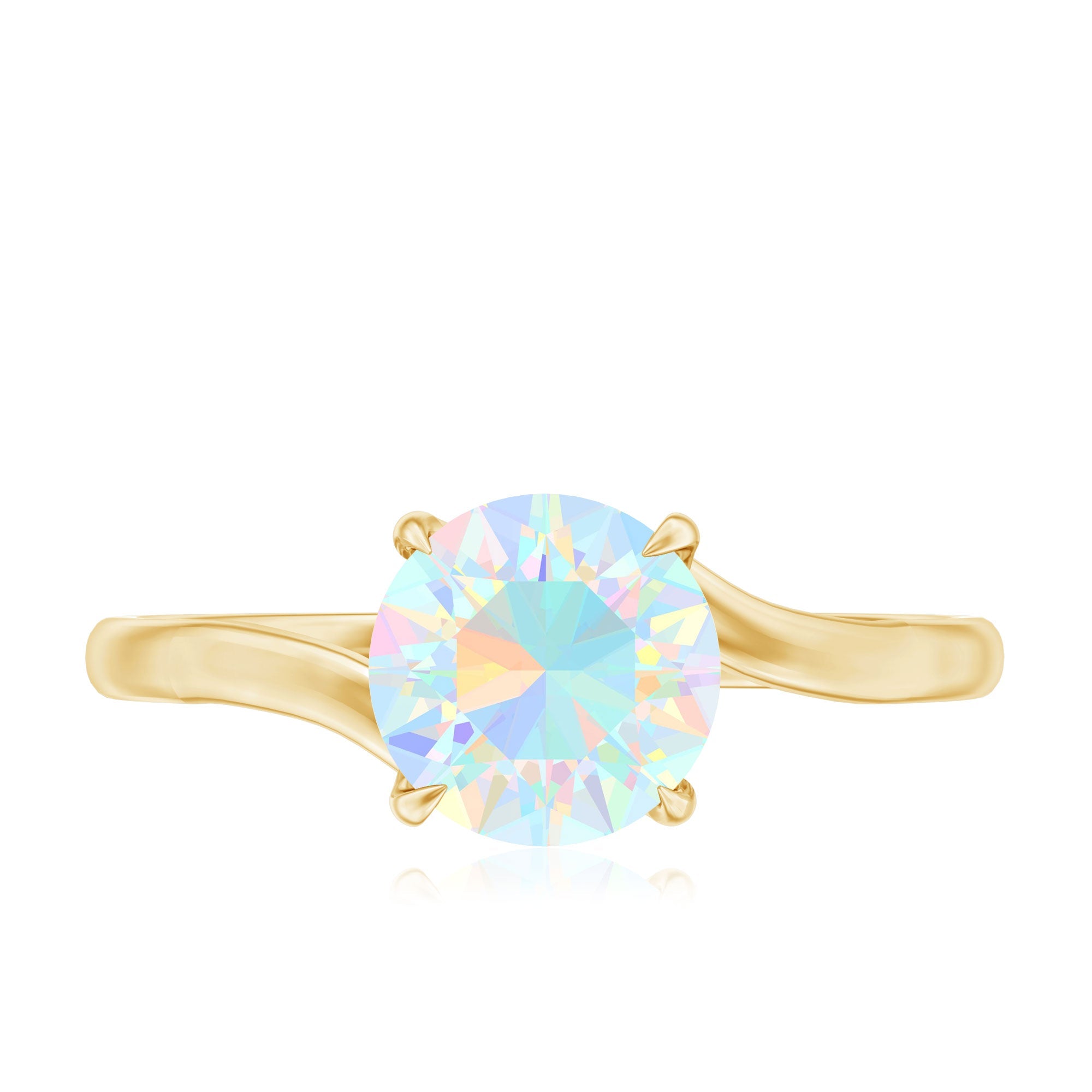 Certified Real Ethiopian Opal Solitaire Engagement Ring with Bypass Shank