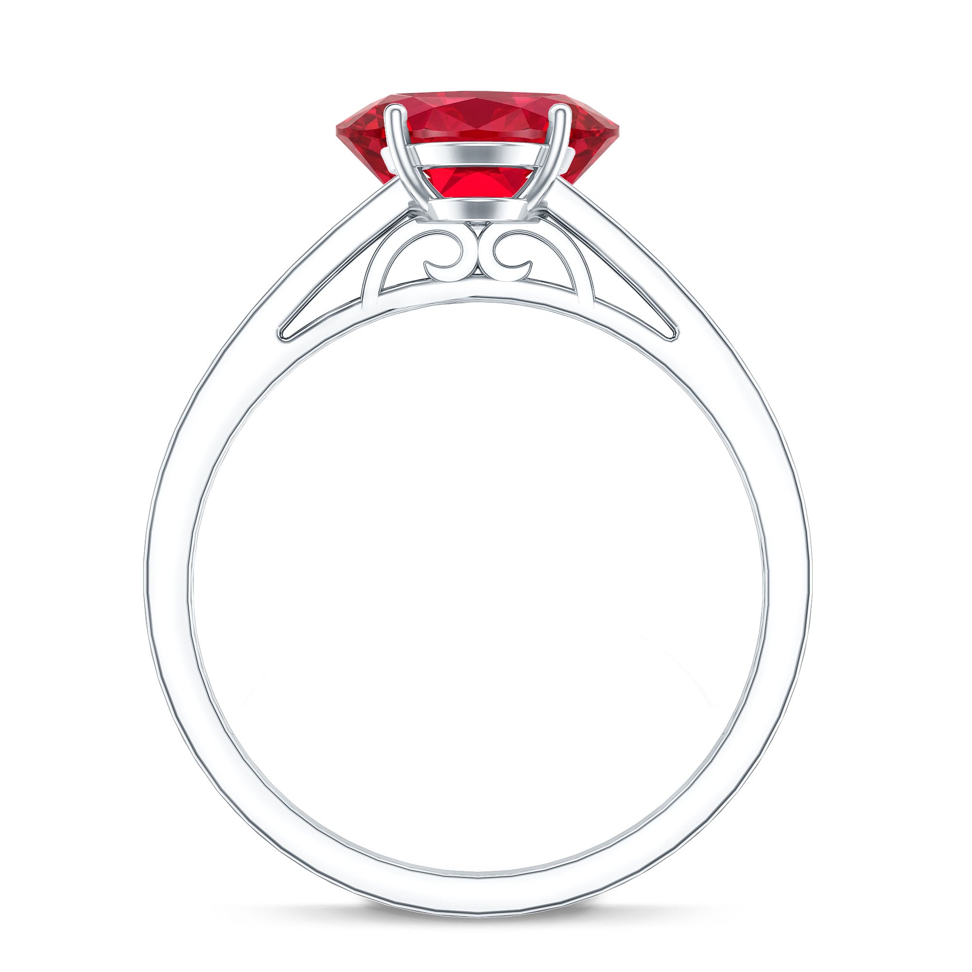 Lab Grown Ruby Ring – 1.5 Carat Oval Ruby Engagement Ring With Diamond Side Stones